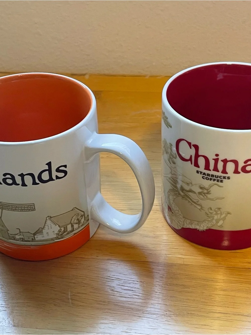 Starbucks City Collection Ceramic Mug - Red Interior set of 4